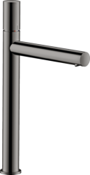 Смеситель для раковины/умывальника Axor Uno 260, однорычажный, с рукояткой zero, фиксированный излив, длина излива 19,8 см, керамический, латунь, цвет полированный черный хром, с незапираемым сливным набором