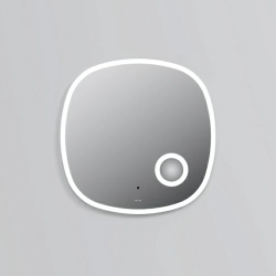 Зеркало AM.PM X-Joy 65, 65х65 см, с LED/ЛЕД-подсветкой, округлое, с ИК-сенсорным выключателем, с косметическим зеркалом, для ванны, навесное/подвесное/настенное
