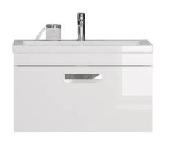 Тумба под раковину Velvex Estea 800-0-1, 792х445х450 мм подвесная, цвет белый матовый, 1 выдвижной ящик, подходит раковина Moduo 80 см, универсальная, в ванную комнату