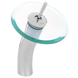 Смеситель для раковины/умывальника Accoona, однорычажный, неповоротный, керамический, высокий, водопад, латунь/стекло, цвет хром