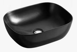 Раковина-чаша для ванной CeramaLux NC 78106MB 61х14,5х40 накладная, прямоугольная, керамическая/фарфоровая, цвет черный матовый, без отверстия под смеситель, без слива-перелива