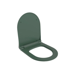 Cидение для унитаза Ambassador Abner, 360х440х28 мм, (тонкое), дюропласт, цвет- зеленый матовый, с крышкой, Soft Close (микролифт), округлое