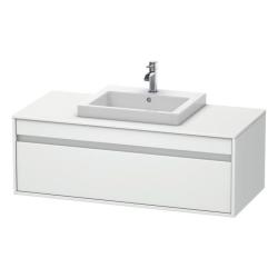 Тумба под раковину для консоли/столешницы Duravit Ketho 120х55х42,6 см, подвесная, ДСП, цвет: белый матовый, 1 выдвижной ящик, для встраиваемой сверху раковины, прямоугольная