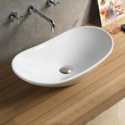 Раковина/умывальник Comforty, 72,5х37 см, накладная, овальная, санфарфор, цвет белый, без отверстия под смеситель, без слив-перелива, умывальник