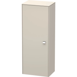 Пенал Duravit Brioso L, 52x36x133 см, подвесной, (левый), с дверцей, с полкой, со стеклянными полками, цвет: серо-коричневый/хром, в ванную комнату