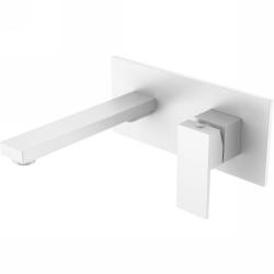 Смеситель для раковины/умывальника Boheme Qubic, встраиваемый, однорычажный, неповоротный, керамический, длина излива 191 мм, латунь, цвет белый матовый