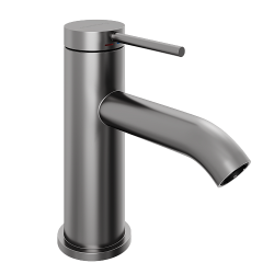 Смеситель для раковины/умывальника Abelsberg Fluida однорычажный, неповоротный/фиксированный, излив длина 91 мм высота 77 мм латунь, цвет космическая сталь