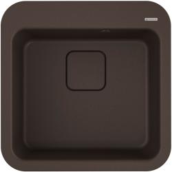 Мойка кухонная Omoikiri Tasogare 51-DC, 51х51 см, врезная, из искусственного гранита (Artgranit), квадратная, цвет темный шоколад, без отверстия под смеситель, без крыла, слив-перелив, врезная в столещницу, для кухни