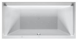 Ванна Duravit Starck 200х100 см гидромассажная, встраиваемая/пристенная, акриловая, цвет: белый, с рамой/сливом-переливом, без фронтальной панели, прямоугольная, с системой гидромассажа Combi-System L, с двумя наклонами для спины