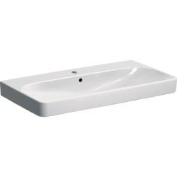 Раковина/умывальник GEBERIT Smyle Square 90х16,5х48 см, подвесная, прямоугольная, керамическая/фарфоровая, цвет белый, с отверстием под смеситель, слив-перелив, умывальник