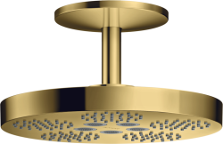 Верхний душ AXOR One 280 2jet, с потолочным подсоединением, потолочный монтаж, круглый, с 2 режимами, размер 28 см, металлический, цвет: полированное золото, для душа/ванной