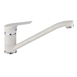 Смеситель для кухни/мойки VIEIR, однорычажный, поворотный, керамический, длина излива 208 мм, латунь, цвет белый