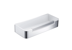 Полка Aquatek AQ4966CR со стеклоочистителем, настенная/подвесная, нержавеющая сталь, прямоугольная, для ванных принадлежностей, в ванную/туалет/душевую кабину, цвет хром