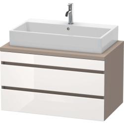 Тумба под раковину для консоли/столешницы Duravit DuraStyle 90х54,8х51,2 см, подвесная, ДСП, цвет: белый глянец/базальт, 2 выдвижных ящика, прямоугольная