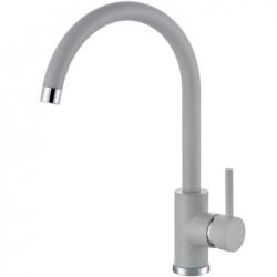 Смеситель для кухни ALVEUS GENESIS KATI G81 CONCRETE однорычажный, поворотный, керамический, с высоким изливом, высота излива 22,2 см, латунь, покрытие гранит, цвет бетон, на мойку