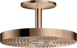 Верхний душ AXOR One 280 1jet, с потолочным подсоединением, потолочный монтаж, круглый, с 1 режимом, размер 28 см, металлический, цвет: полированное красное золото, для душа/ванной
