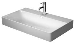 Раковина DURAVIT DuraSquare 80х47х14,5 см, подвесная, прямоугольная, санфарфор, цвет белый, 2 отверстия под смеситель, без перелива