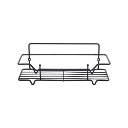 Полка одноярусная Milardo Grid прямая, 300х113 мм проволока стальная, цвет черный матовый, 2 крючка GRICS1BM44