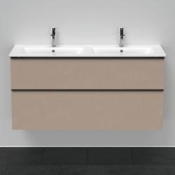 Тумба под раковину Duravit D-Neo, 128х46,2х62,5 см, подвесная, 2 выдвижных ящика, ДСП, цвет: лен, шкафчик навесной, прямоугольная, правая/левая, в ванную комнату