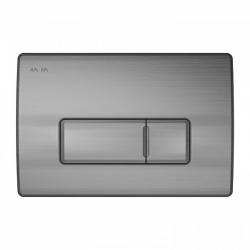 Кнопка смыва Am.Pm Pro M никель матовый, клавиша управления для сливного бачка, инсталляции унитаза, двойная, пневматическая, панель, универсальная, размер 212х142х16 мм