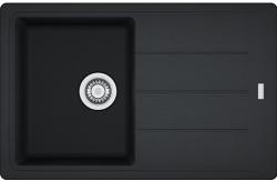Мойка кухонная Franke BASIS BFG 611, 78х50 см, врезная, искусственный гранит (Fragranite+), прямоугольная, цвет оникс, без отверстия под смеситель, с крылом, оборачиваемая
