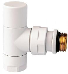 Вентиль FAR запорный, угловой 1/2"нр, гайка М24х19, цвет белый матовый