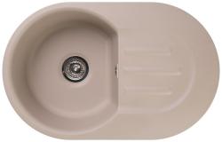 Мойка GranFest SMART 685L, 68,1х43,3 см, врезная, мраморная, овальная, цвет песочный, без отверстия под смеситель, слив-перелив, с крылом, оборачиваемая, для кухни