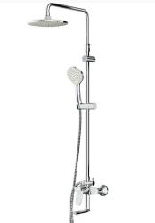 Душевая система AM.PM Sunny, наружного монтажа, высота 1656 мм, цвет хром, комплект: однорычажный смеситель с изливом/тропический душ (с верхней лейкой)/стойка/лейка/шланг, наружного монтажа