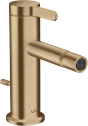 Смеситель для биде Axor One однорычажный, керамический, фиксированный излив, длина 11,3 см, латунь, цвет шлифованная бронза, без шланга/лейки, со сливным гарнитуром
