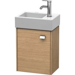 Тумба под раковину Duravit Brioso, 36,4х23,9х44,2 см, подвесная, с распашной дверцей, ДСП, цвет: дуб европейский/хром, шкафчик навесной, прямоугольная, левая, в ванную комнату