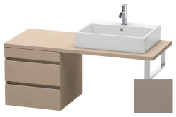 Тумба/шкафчик для консоли/столешницы Duravit DuraStyle под раковину 50х54,8х51,2 см, подвесная, ДСП, цвет: лен/базальт, 2 выдвижных ящика, прямоугольная