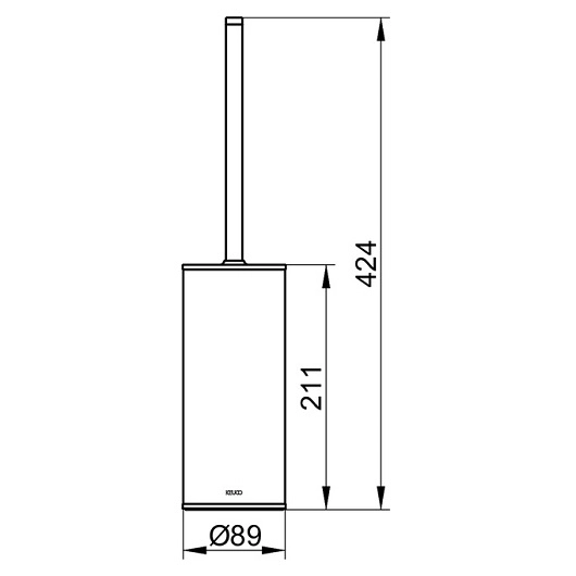 Ершик Keuco Collection Moll напольный, цвет хром/белый с крышкой, латунь/пластик, округлый, для туалета/унитаза