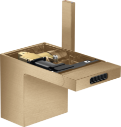 Смеситель для биде Axor MyEdition однорычажный, без панели, керамический, фиксированный излив, длина 12,1 см, латунь, цвет шлифованная бронза, без шланга/лейки, со сливным гарнитуром