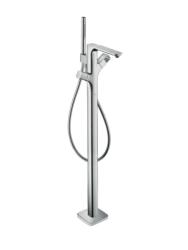 Смеситель для ванны Axor Urquiola термостатический, напольный, неповоротный, латунный, длина излива 20,4 см, цвет хром, с душевым шлангом/держателем/лейкой