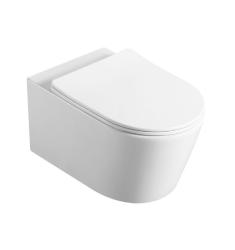 Унитаз подвесной Vincea Cute 53,5х36х36,5 безободковый, цвет белый, фарфор, овальный, горизонтальный выпуск (в стену), для инсталляции/скрытого бачка, антивсплеск