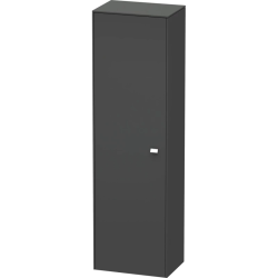 Пенал Duravit Brioso L, 52x36x177 см, подвесной, (левый), с дверцей, с полкой, со стеклянными полками, цвет: графит матовый/хром, в ванную комнату