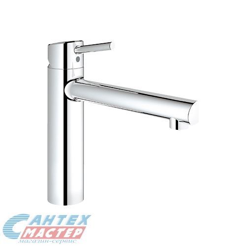 Смеситель для кухни/мойки Grohe Concetto однорычажный, керамический, с поворотным изливом, длина 198 мм, латунь, цвет хром, кухонный, хромированный, вертикальный, однорукий, одноручный, однозахватный, одноручковые, кран, комплект, сантехника