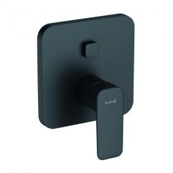 Смеситель для ванны/душа KLUDI PURE&STYLE настенный, однорычажный, встраиваемый, без излива, латунь, цвет черный матовый, с автоматическим переключателем воды PUSH&SWITCH 406593975