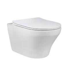 Унитаз подвесной Vincea Edge-M 55,5х36,5х35,5 безободковый, цвет белый, фарфор, овальный, горизонтальный выпуск (в стену), для инсталляции/скрытого бачка, антивсплеск