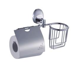 Держатель для туалетной бумаги и дезодоранта Ekko, с крышкой, хром, настенный, металл, для туалета/ванной, бумагодержатель