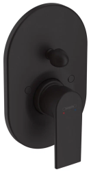 Смеситель для ванны Hansgrohe Vernis Shape скрытого монтажа, настенный/встраиваемый, однорычажный, латунный, без излива, овальный, керамический, цвет матовый черный, без душевого шланга/лейки
