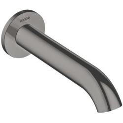 Излив для ванны Axor Uno аркообразный, без переключателя на душ, настенный, неповоротный, латунь, цвет: полированный черный хром, округлый, длина излива 17,8 см, встраиваемый/встроенный, для смесителя/ванны/ванной/душевой, без смесителя