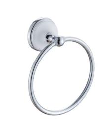 Полотенцедержатель Ekko, настенный, форма кольцо, металлический, для полотенец в ванную/туалет/душевую кабину, цвет хром/белый