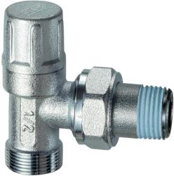 Клапан запорный Far угловой 1/2"нр.х M24х19 нр. запорный радиаторный, хромированный FV 1100 C12