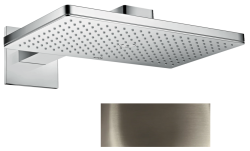 Верхний душ AXOR ShowerSolutions 460/300 1jet, с держателем, с квадратной розеткой, настенный монтаж, прямоугольный, с 1 режимом, размер 46,6х27 см, металлический, цвет: полированный никель, для душа/ванной