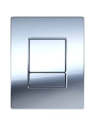 Кнопка смыва Aquatek Pneumo N прямоугольная, цвет хром, пластик, клавиша управления (клавиши прямоугольные) для сливного бачка, инсталляции унитаза, двойная, пневматическая, панель, размер 156х197х10 мм