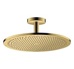 Верхний душ AXOR ShowerSolutions 350 1jet, с потолочным подсоединением, потолочный монтаж, круглый, с 1 режимом, размер 35 см, металлический, цвет: полированное золото, для душа/ванной