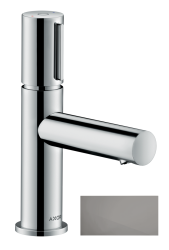 Смеситель для раковины/умывальника Axor Uno Select 80, однорычажный, фиксированный излив, длина излива 10,8 см, керамический, латунь, цвет полированный черный хром, с незапираемым сливным набором