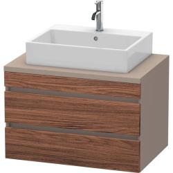 Тумба под раковину для консоли/столешницы Duravit DuraStyle 80х54,8х51,2 см, подвесная, ДСП, цвет: орех темный/базальт, 2 выдвижных ящика, прямоугольная