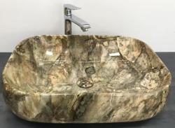 Раковина для ванной CeramaLux MNC 186 56х14х42 накладная, прямоугольная, керамическая/фарфоровая, цвет коричневый, без отверстия под смеситель, без слива-перелива